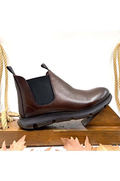 New Optimal 4712 Ανδρικές δερμάτινες μπότες καφέ Thermo Sole