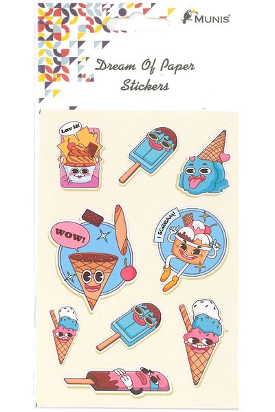 MUNIS Αυτοκόλλητο Παγωτό Sweety Ice Cream (1 Φύλλο, Μέγεθος A6)