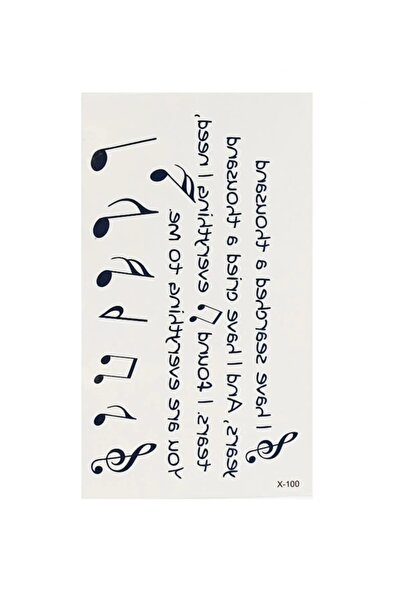 Everglow Jewelry Yazılı Ve Nota Mini Geçici Dövme Tattoo