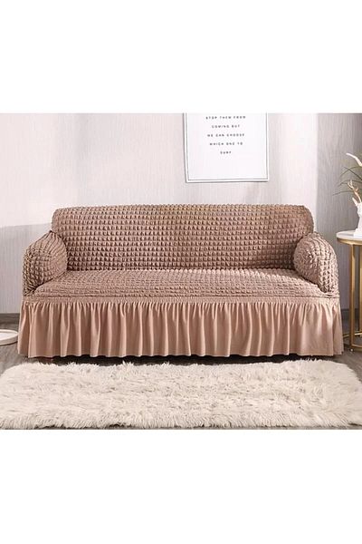 FurkanTicaret Калъф за фотьойл, диван, разтегателен диван Bürumcük Lycra, който може да се пере, гъвкав (berjer)