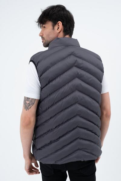 GAREN Чоловічий антрацитовий надувний жилет Водонепроникний Водонепроникний Поперечний крій Сезонний