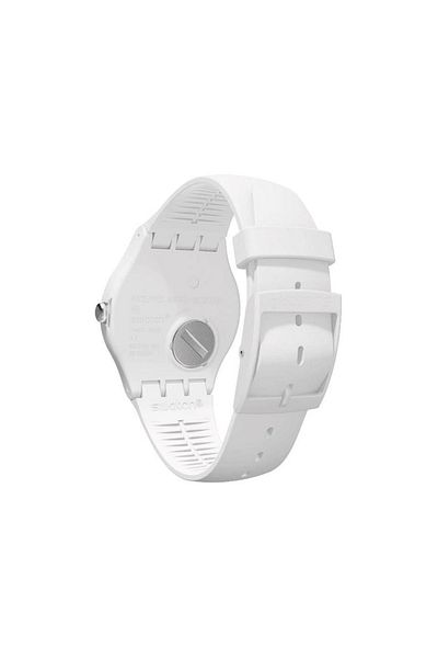 Swatch ساعة يد للجنسين باللون الأبيض Rebel Again So29w704