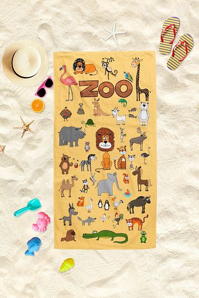 pistyle Πετσέτα θαλάσσης με σχέδια Zoo