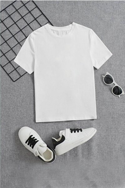 han elegant Βαμβακερό μονόχρωμο μπλουζάκι για αγόρι 5-16 ετών