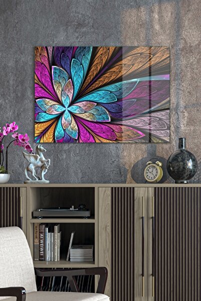 Decovetro Стъклена маса с абстрактен флорален мотив