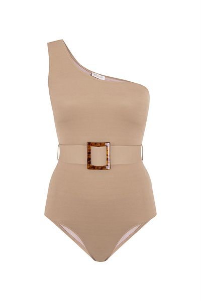 AQUELLA Costum de baie din nurcă cu un singur umăr