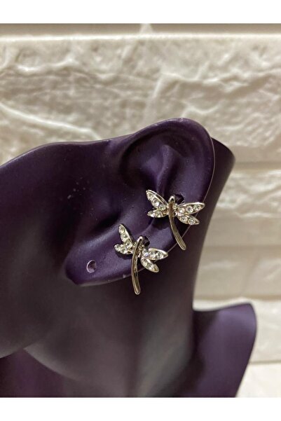 sema aksesuar Kadın Zirkon Taşlı Yusufçuk Model Küpe