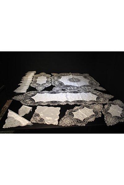 HUZUR ÇEYİZ Yunan Işi 17 Parça Salon Takımı