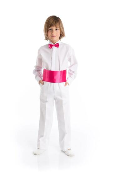 Nacar Erkek Çocuk Gösteri Takımı Gömlek Pantolon Bel Kuşağı Papyon