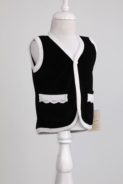 Pino Baby Елек с кадифени дантели и джобове 3296