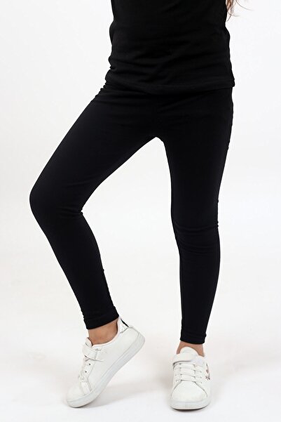 Çiggo Kids Girl's Cotton Lycra Basic Long Tights and Plain Basic T-Shirt (bottom-top) Set