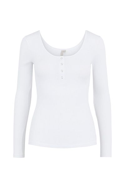 PIECES Bluse - Weiß - Figurbetont