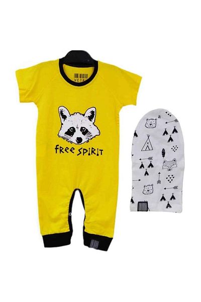 Victory Baby Raccoon Hat Jumpsuit Set 84783