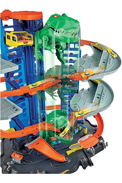 HOT WHEELS Robotik T-rex Ultimate Garaj, 100'den Fazla Aracı Kolayca Saklayabilir, Gjl14 (+3 Yaş )