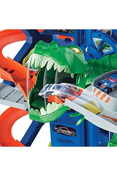 HOT WHEELS Robotik T-rex Ultimate Garaj, 100'den Fazla Aracı Kolayca Saklayabilir, Gjl14 (+3 Yaş )