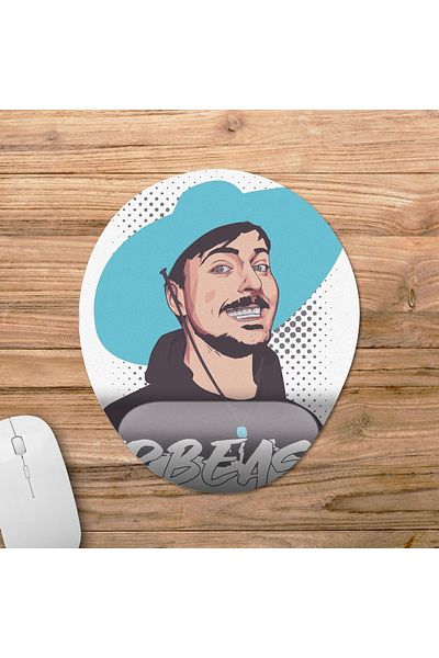 Pixxa السيدموديل لوحة ماوس مع مسند للمعصم من Beast - 22 بيضاوي