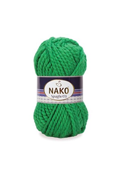 NAKO Χειμερινό νήμα μάλλινο νέον πράσινο σπαγγέτι 11347 - 5 τεμάχια