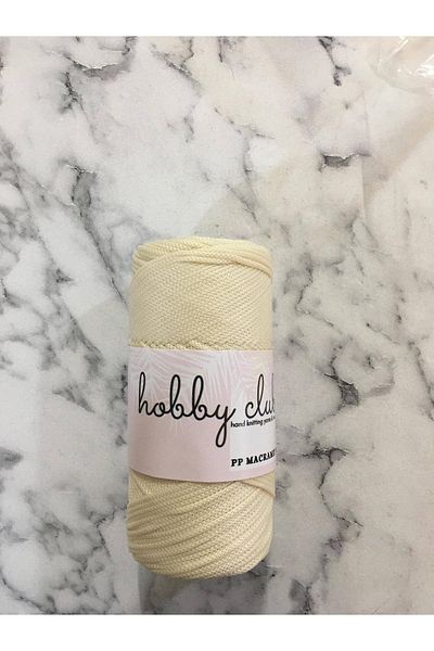 hobby club Premium 200 Gr 5 Pieces Polyester Macrame Thread (cream) Supla Thread and Bag Thread