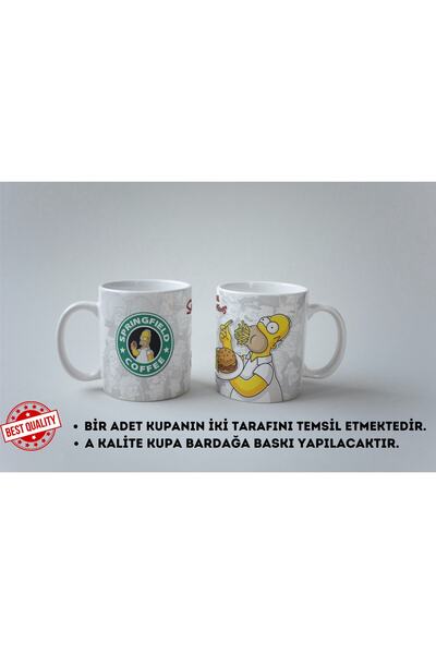 Eylül Design The Simpsons Themed Special Design Printed Mug Cup Fun Mug Cup Coffee Cup