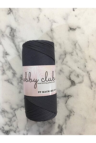 hobby club Premium 200 gr 5 Adet Polyester Makrome Ipi (ANTRASİT) Supla Ip Ve Çanta Ipliği