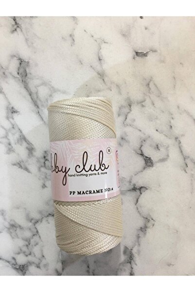 hobby club Premium 200 Gr 5 Adet Polyester Makrome Ipi (açık Krem) Supla Ip Ve Çanta Ipi