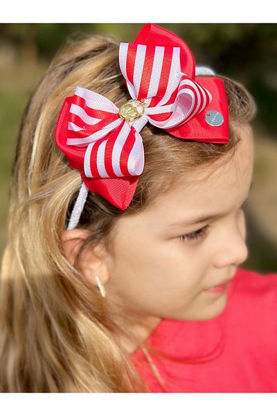 QUEEN AKSESUAR Ataturk Brooch Red White Bow Crown with Turkish Flag 23 April 19 May School Show Eid Crown