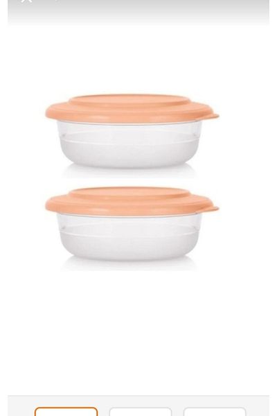 Tupperware Crystal Bowl Set of 2 275 Ml Peach Small Storage Container