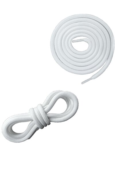 Busky أربطة مستديرة بيضاء اللون، أربطة أحذية مستديرة، 120 سم (زوج واحد)