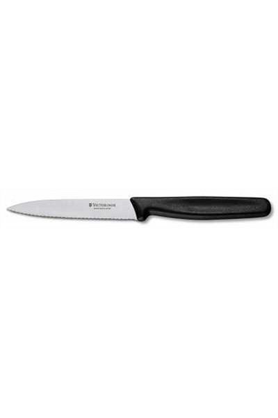 Victorinox Swiss Classic Paring 4" Serrated Blade 5/8" Width at sharp Tip Black Handle
