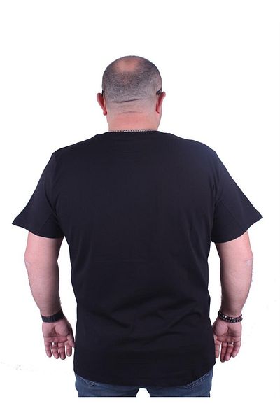 MocGrande Large Size Men's Crew Neck T-Shirt Crazy 23116 Black