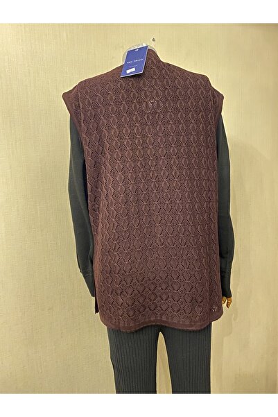 TEK Mevsimlik Merserize Baklava Desenli Anne Yeleği / Lila