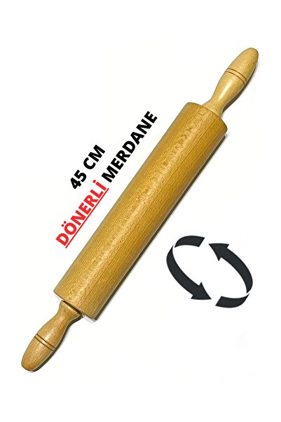 Kitchen Mania Dönerli Merdane 45 Cm-ahşap Oklava-hamur Açma