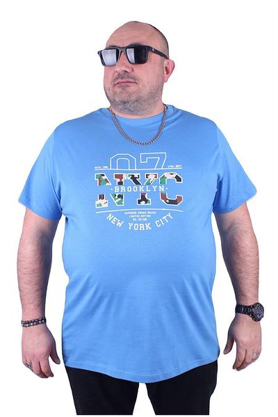 MocGrande Tricou cu decolteu mare Nyc 23115 Albastru