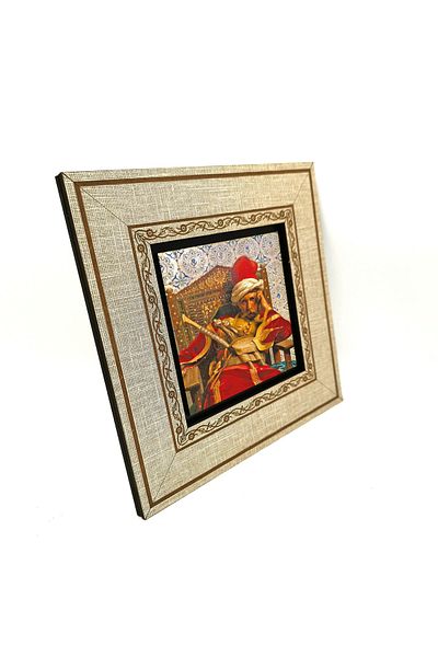 Sadrazam Markos Botsaris Jean-Léon Gérôme, 1874 Printed Mdf Framed Painting 20Cmx20 cm Krt-129