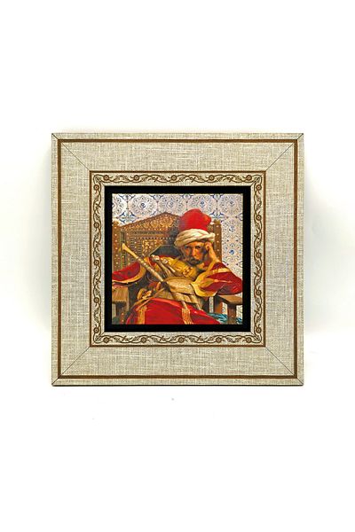 Sadrazam Markos Botsaris Jean-Léon Gérôme, 1874 Printed Mdf Framed Painting 20Cmx20 cm Krt-129