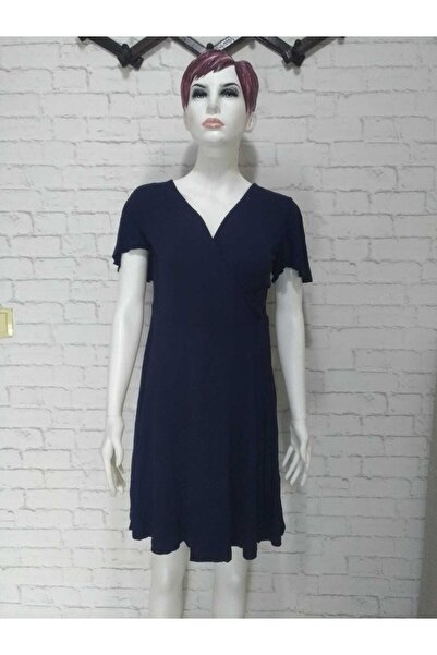 anne moda ankara Круазе комір, застібка збоку, віскоза, однотонна сукня