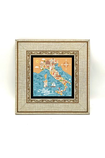 Sadrazam Italy Symbols Printed MDF Table