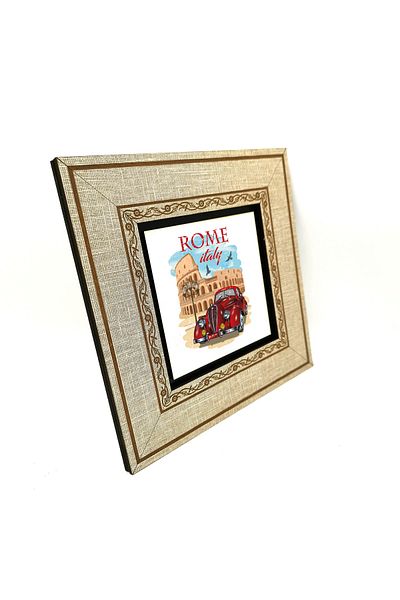 BAKSEPETE Roma Visual Printed MDF Πίνακας με κορνίζα 20cmx20 cm Krt-045