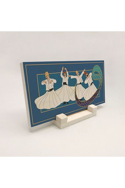 BAKSEPETE Whirling Dervish Printed Natural Stone Tabletop