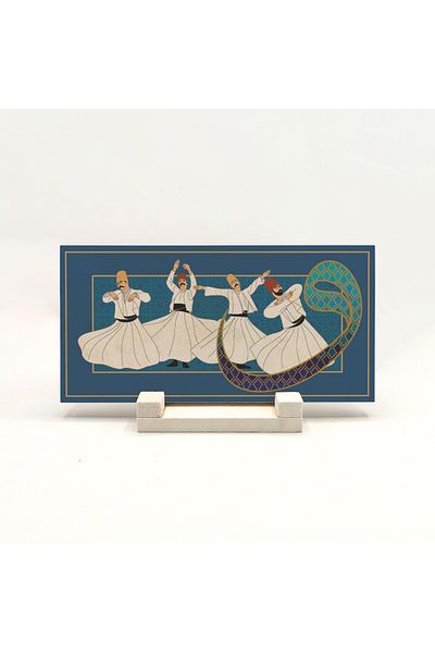 BAKSEPETE Whirling Dervish Printed Natural Stone Tabletop