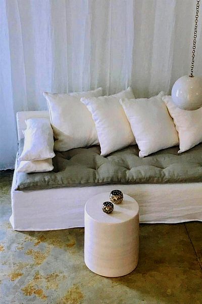 miyolin Linen Seat Pad, Washable Mattress, Linen Seat Cushion, Fiber Filled Seat Cover, 180x70