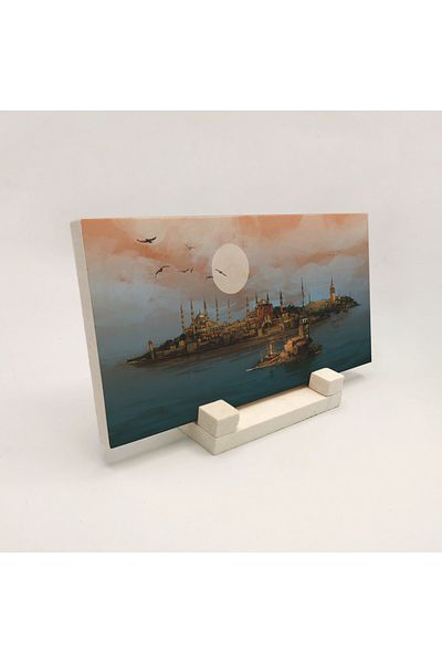 BAKSEPETE Istanbul Silhouette Printed Natural Stone Tabletop