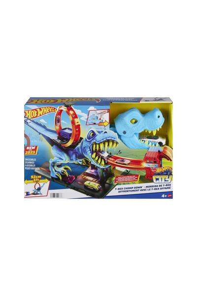 HOT WHEELS City T-rex Loop Ve Akrobasi Oyun Seti 1 Oyuncak Arabalı Parkur Seti Hkx42