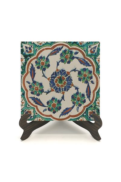Sadrazam Ottoman Tile Pattern Messiah Mehmet Pasha Mosque Printed MDF Desktop