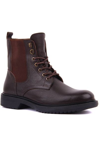 SailLakers - Brown Leather Lace-Up Men's Boots