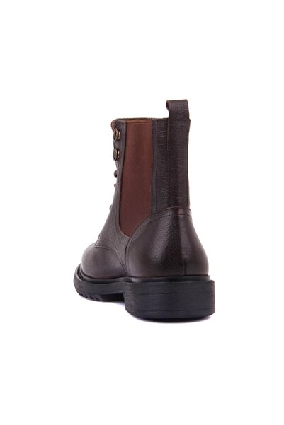 SailLakers - Καφέ Δερμάτινες Ανδρικές Μπότες με κορδόνια 102-3516-7457