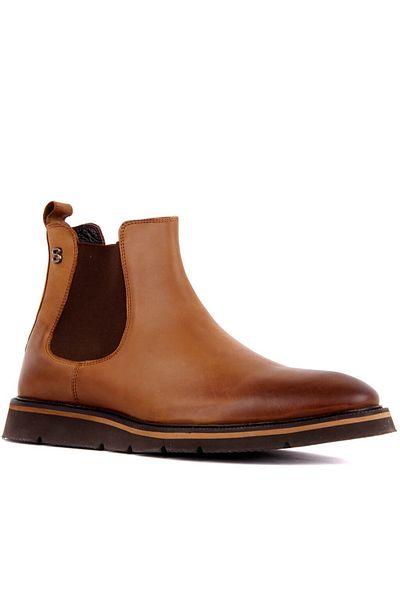 SailLakers - Tan Leather Laceless Eva Sole Men's Boots