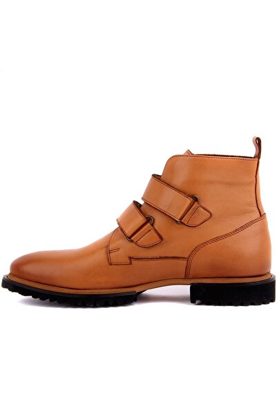 SailLakers - Ανδρικές μπότες Tan Leather Velcro 102-3657-8-1155