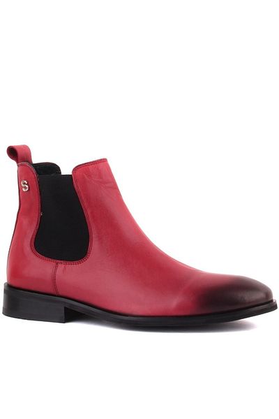 SailLakers - Claret Red Leather Men's Chelsea Boots