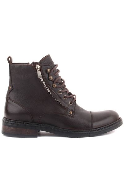 SailLakers - Brown Leather Zippered Men's Boots